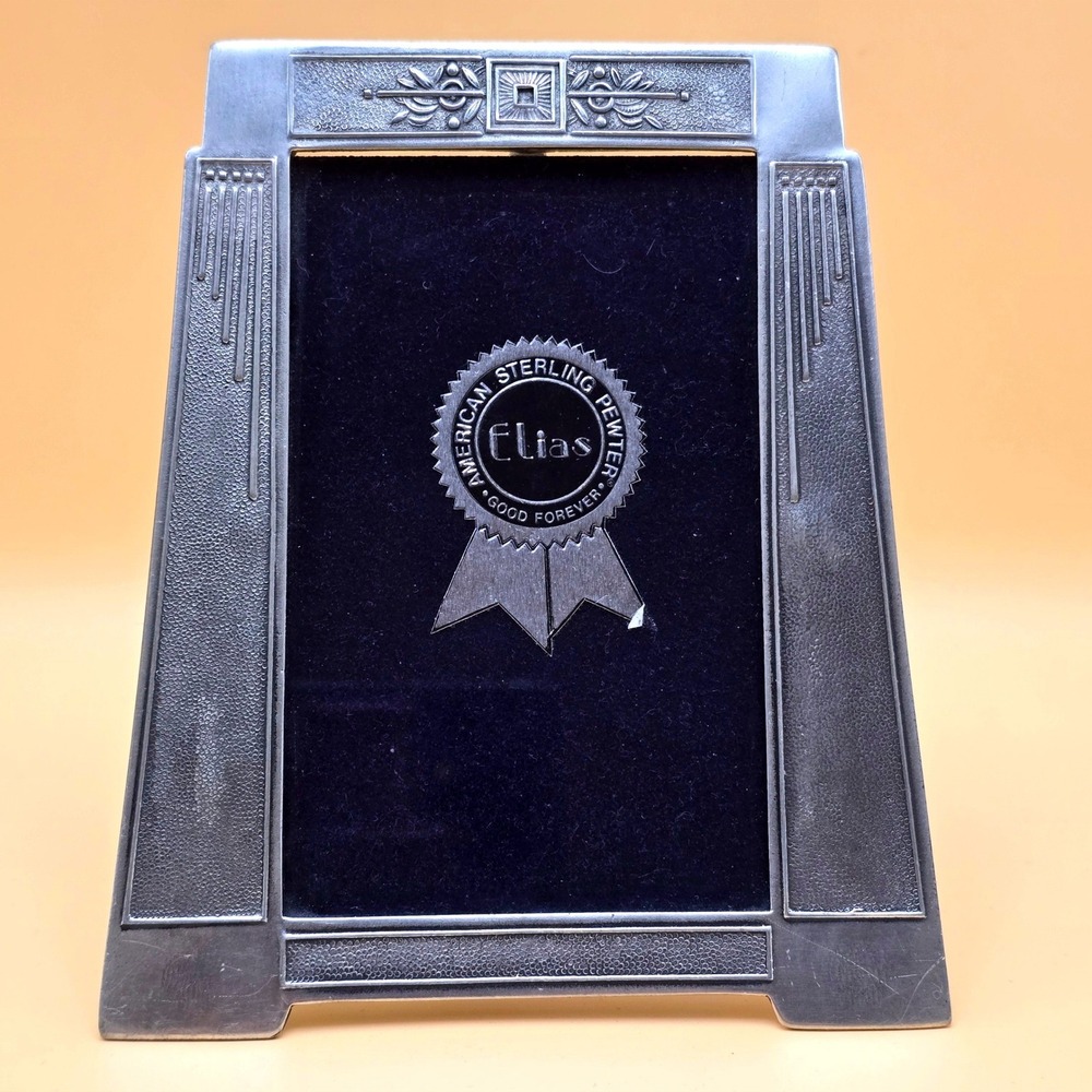 VintageElias Art Metal Sterling Pewter Picture Frame Design 1936 USA Fine 1987